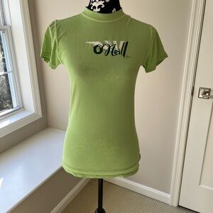 O’Neill, medium, rash guard tee, lime green